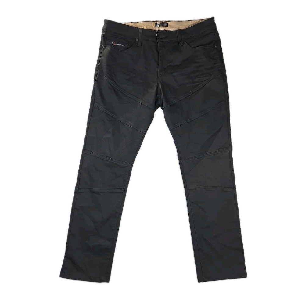 Fried Denim Jeans Men's 36x30 Black Slim Moto  Stretch Modern Style Excellent